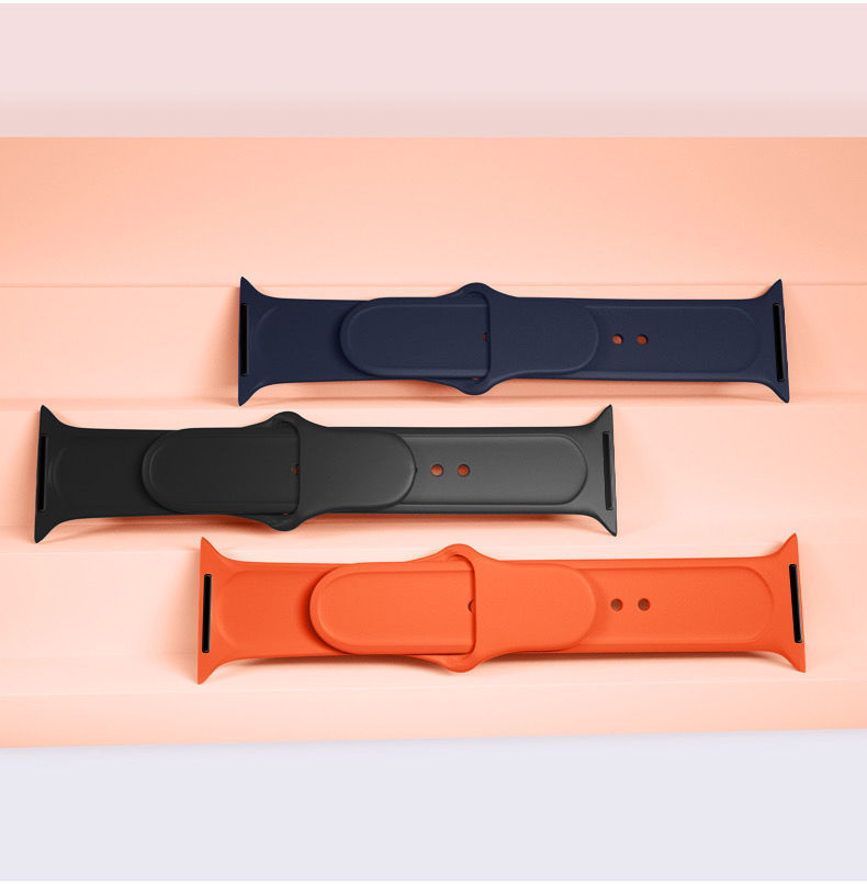 单色液态硅胶运动applewatch手表123456代通用粉砂色40mm表带sm短款