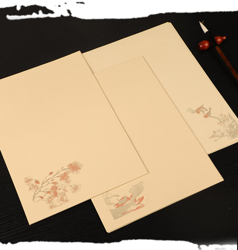 沾沐古风蜡染信签半生熟宣纸信笺纸小楷毛笔书法专用纸作品纸古风信纸