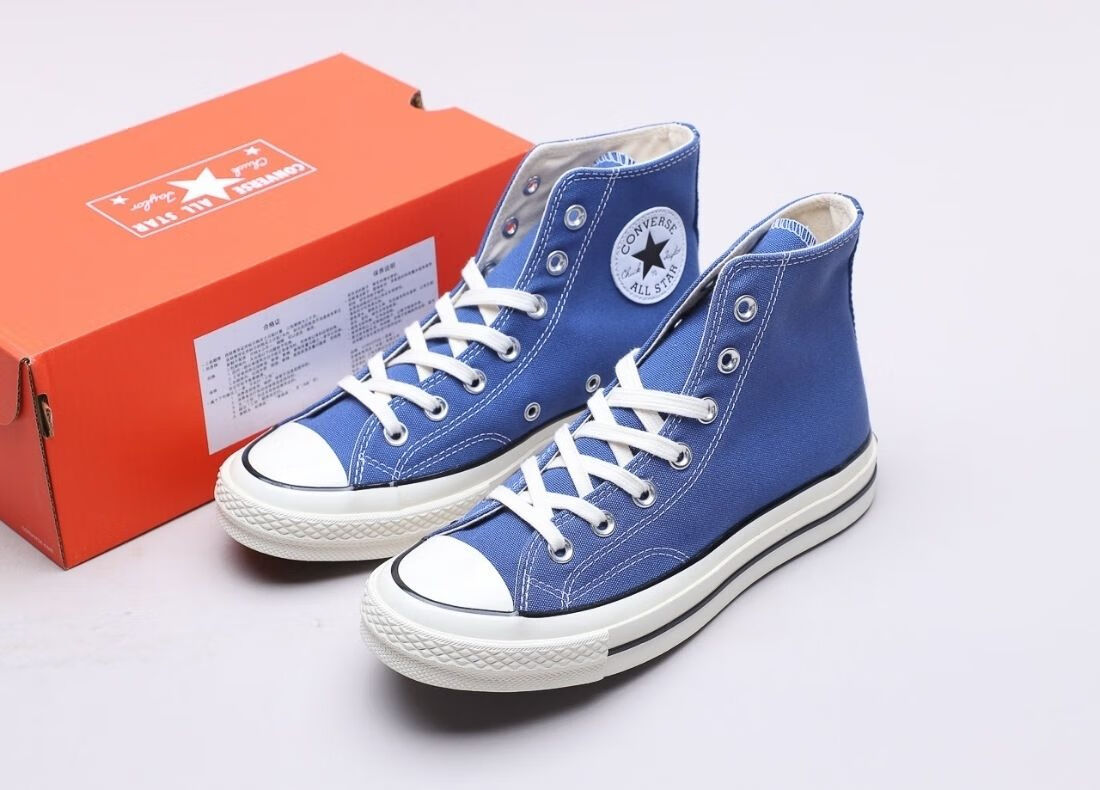 永司联名匡 威1970s帆布鞋男女高帮白色蓝色经典款鞋子纯原 纯白高帮