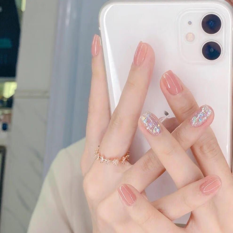 新款指甲油免烤不可撕持久亮晶晶学生显白美甲套装网红2021流行色亮面