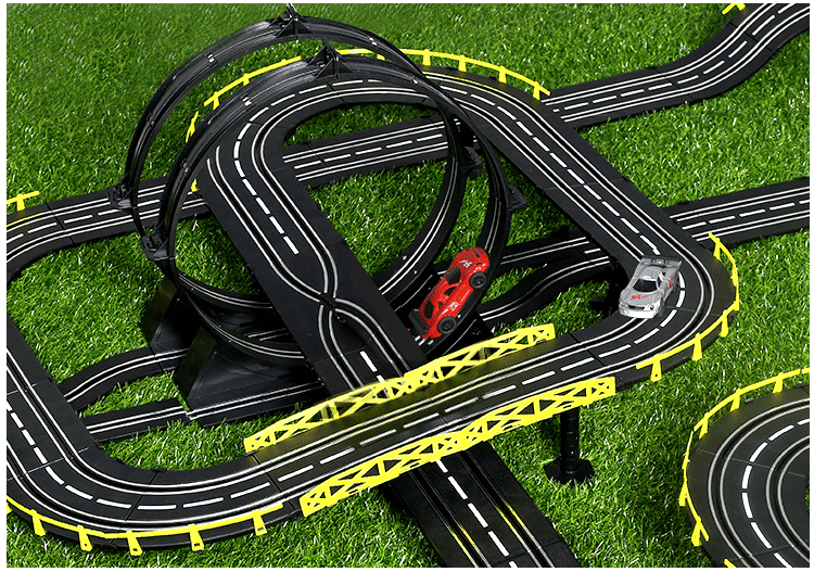 小型双人大型赛车轨道车四驱车男孩遥控拼装跑道小汽车儿童玩具男童