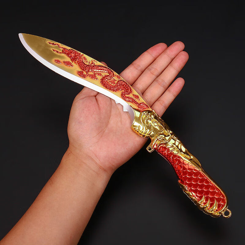 尼泊尔军弯刀大刀防身穿越游戏武q屠龙合金模型龙啸手斧头金属儿童