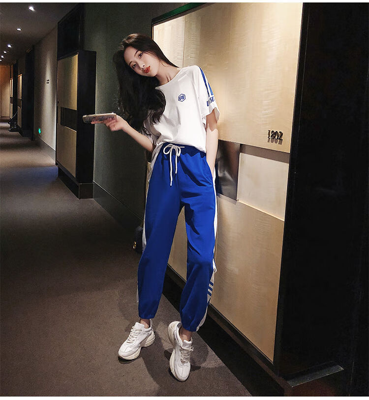 白色t 蓝色裤子 s 建议【95斤以下】【图片 价格 品牌 报价】-京东