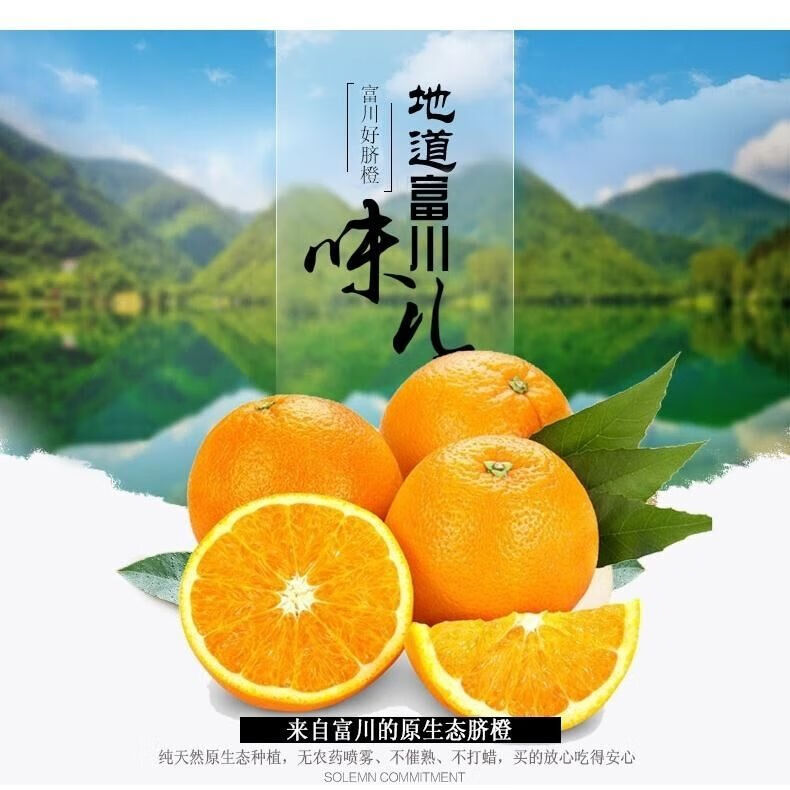 广西富川脐橙10斤装水果正宗贺州特产甜挤橙92斤70mm含75mm不含