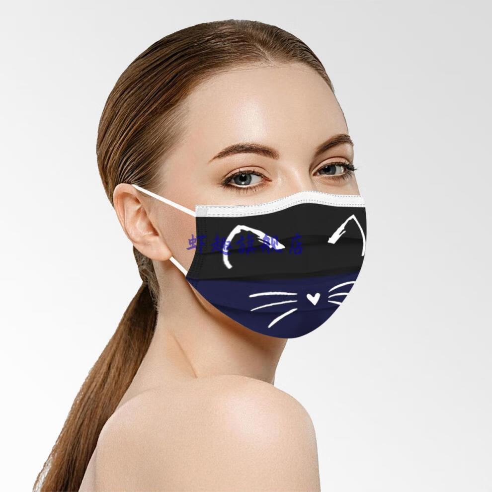 网红抖音新款高颜值可爱猫咪印花防晒口罩高颜厂家直销猫咪010成人50