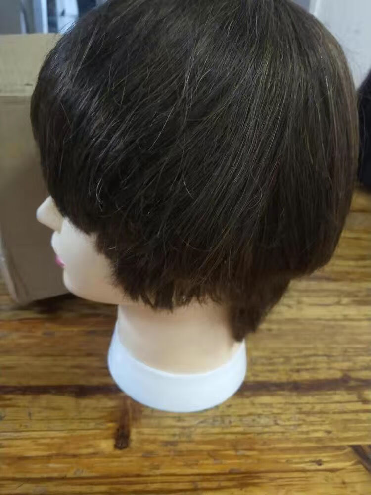 美发头模全真发假人头模型可烫染真发模特头练习修剪男士短发头模光