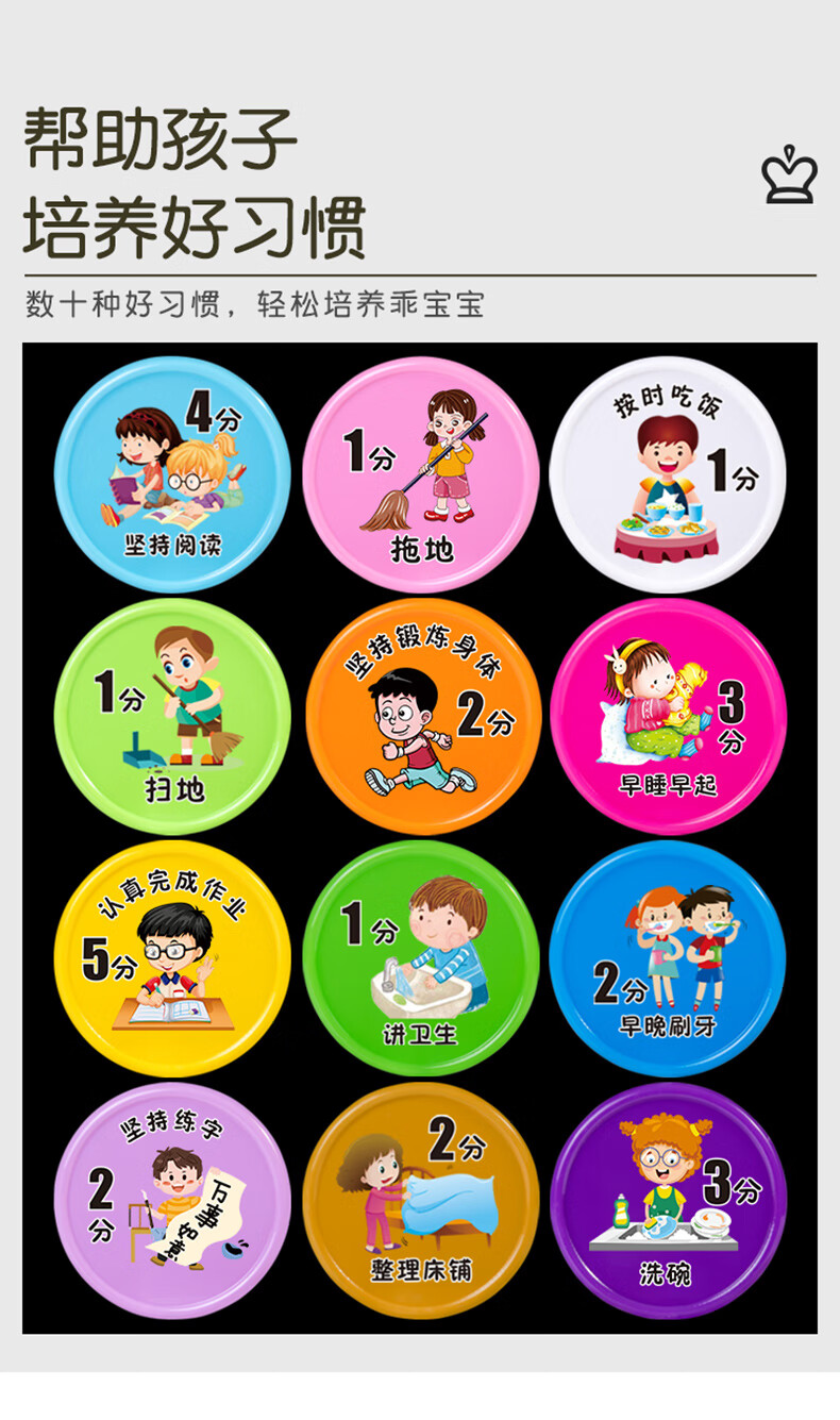 好习惯币教育机构培训班币定制奖励积分币自律币儿童家庭成长奖励