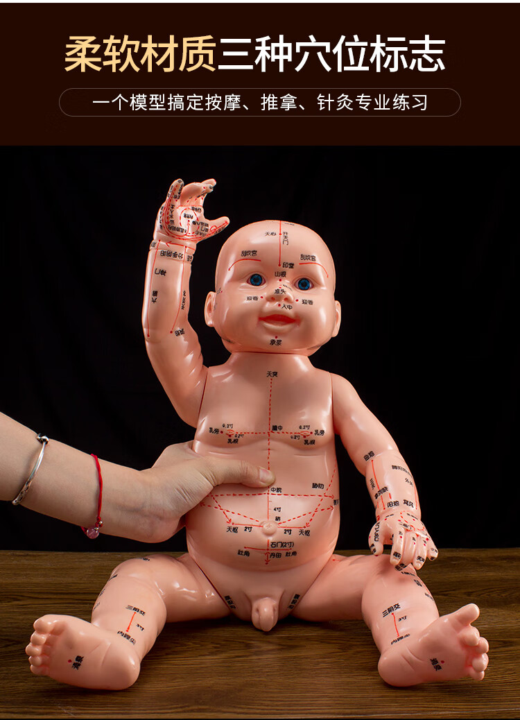 针灸练针模型针灸穴位人体模型中医教学全身高清经络图人模硅胶推拿小