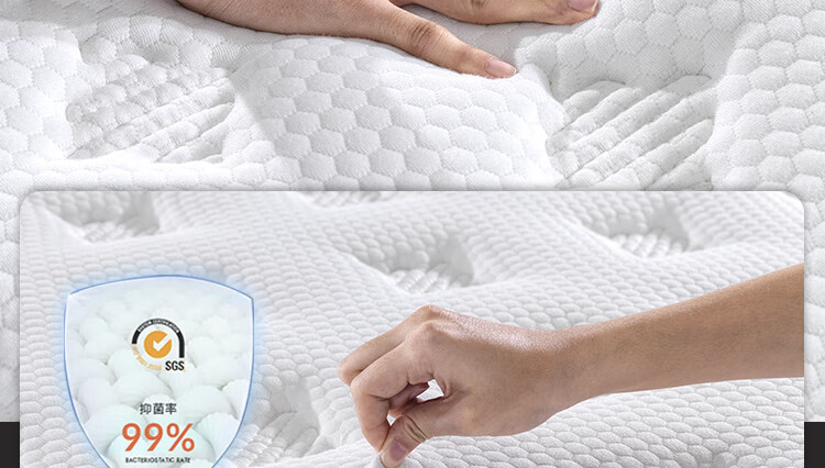 2m米独立弹簧乳胶床垫真空压缩卷包床垫席梦思 g厚22cm:防螨面 乳胶