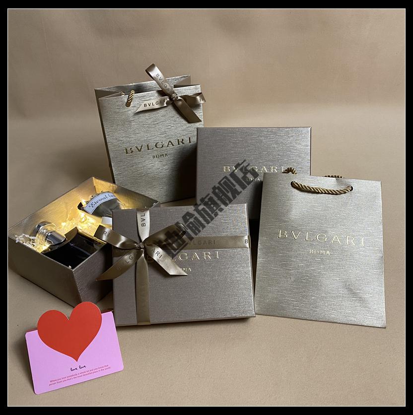 宝格丽香水礼盒空盒 宝格丽包装盒专柜bvlgari/宝格丽香水纸袋香水盒