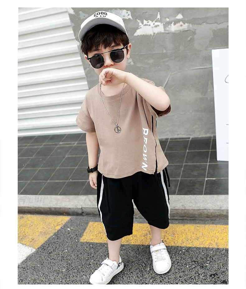 套装男运动装新款男孩1-7岁个性潮装小童宝宝夏季小孩衣服裤子两件套