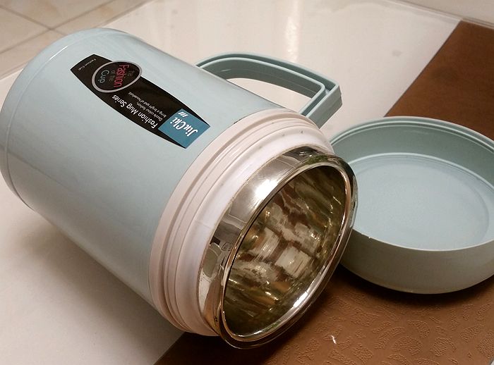 复古玻璃内胆真空保温杯玻璃胆壶保温带手柄双层真空中式保暖杯600ml