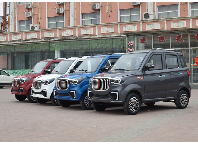 英诺普新款红旗新能源电动四轮车家用油电两用电瓶轿车代步车铁壳轿车