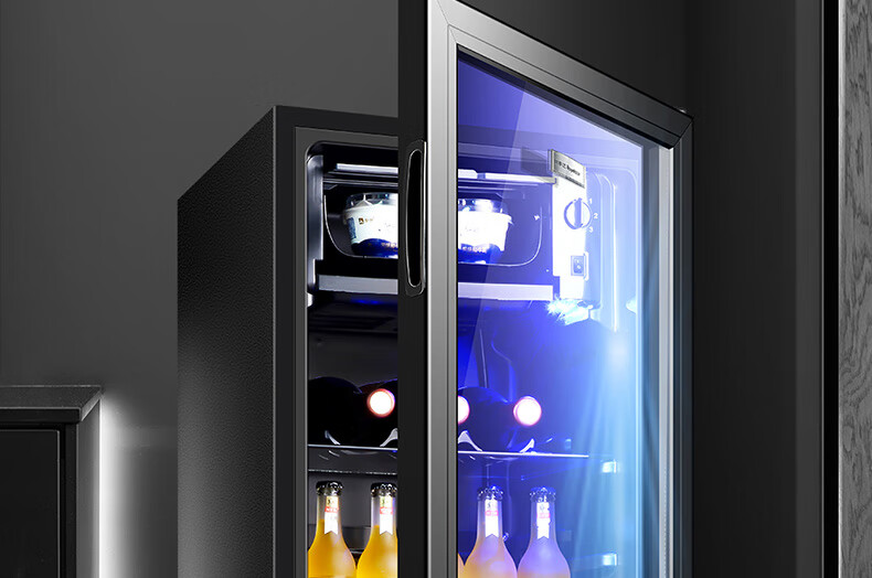 甄选生活荣事达royalstar冰箱透明玻璃门办公室家用保鲜冷藏柜风冷带