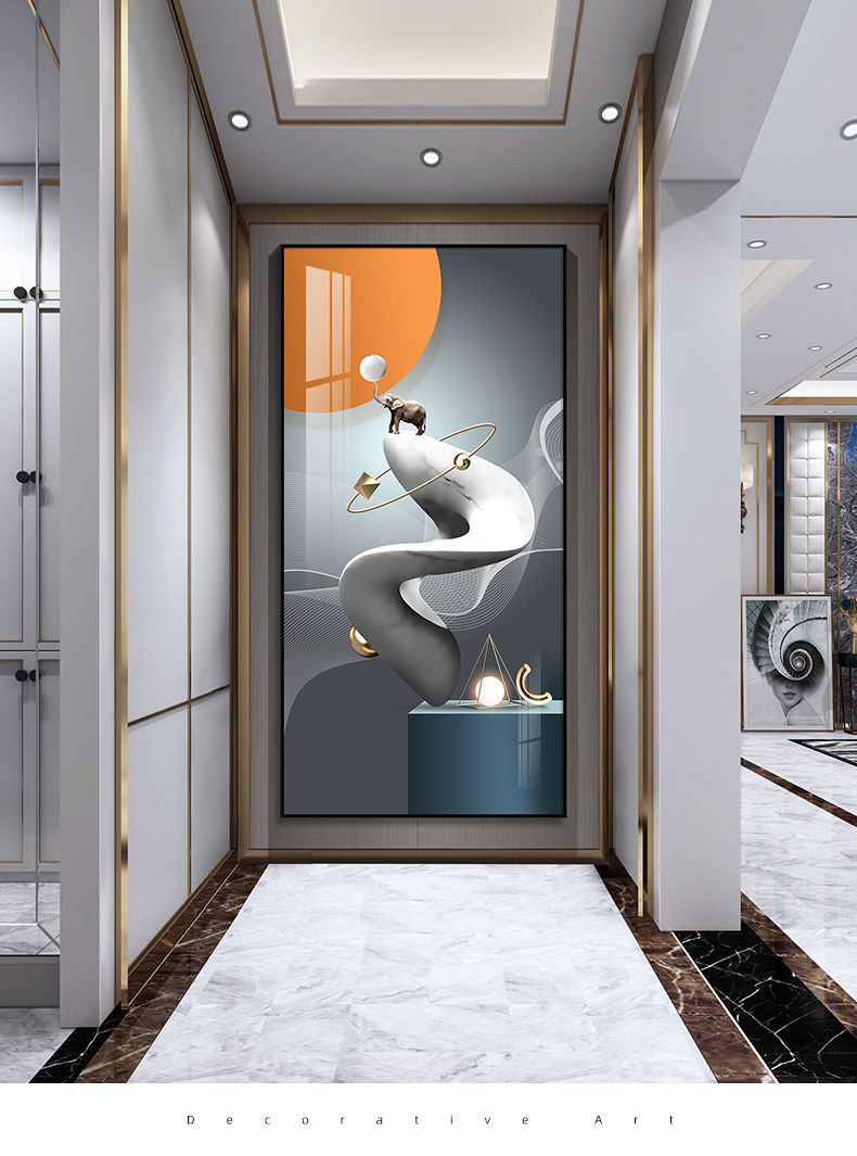 现代风装饰画现代简约玄关装饰画后现代几何挂画轻奢抽象大气走廊过道