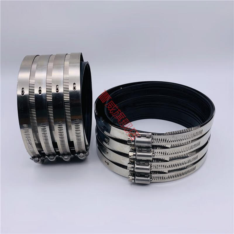 铸铁管柔性卡箍总成铸铁管 pvc排水管卡箍定制 dn100 胶圈110mm 110管