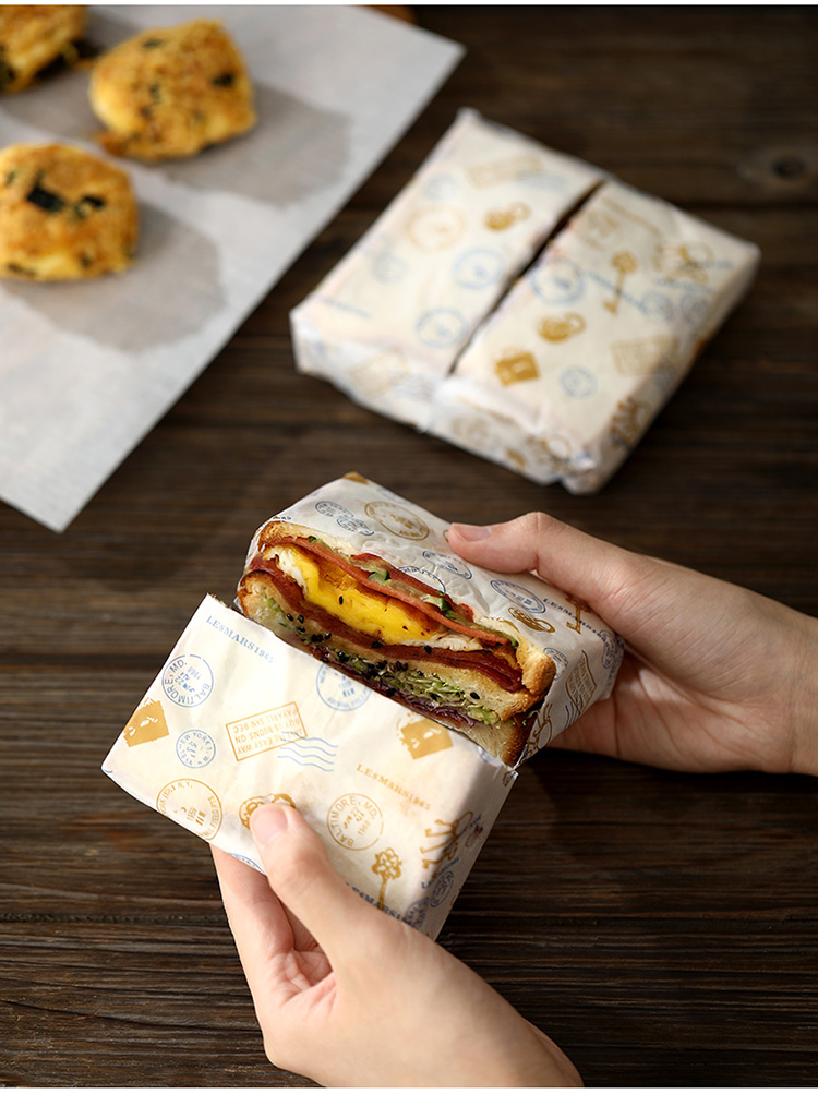 空气炸锅锡纸三明治包装纸防油汉堡纸卷饼饭团袋子盒子面包烘焙吸油纸