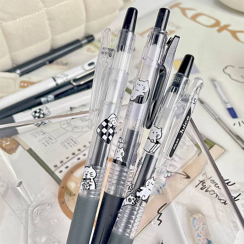 百乐(pilot)果汁笔juice按动笔黑色中性笔高颜值水性笔签字笔按压水笔