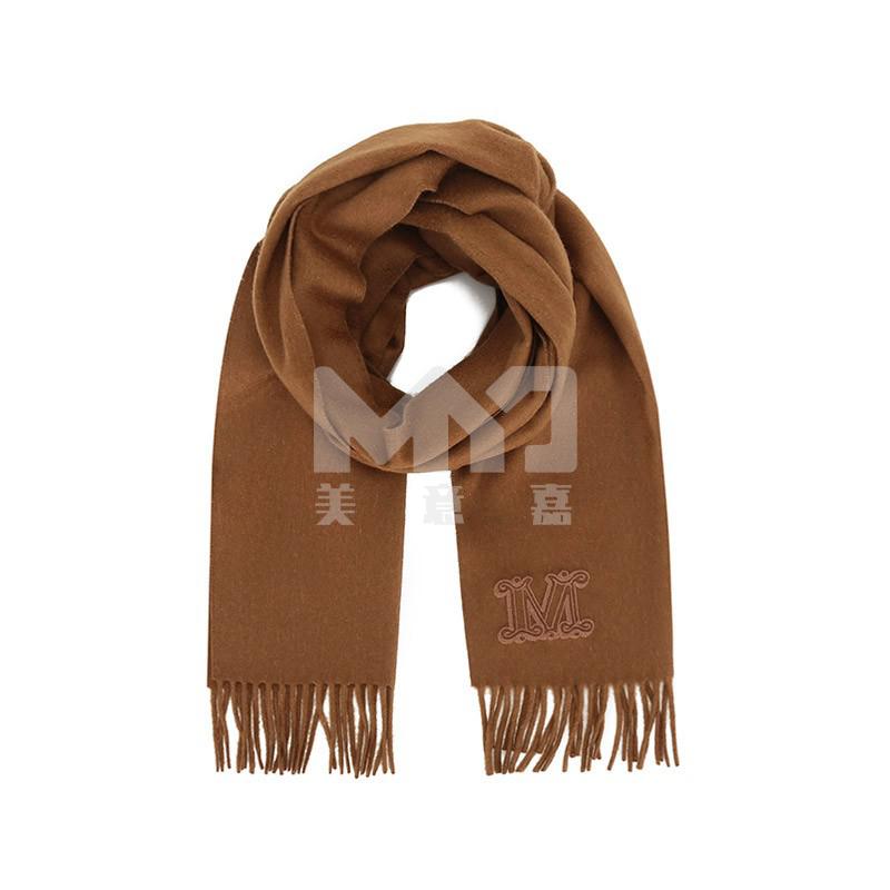 max mara 麦丝玛拉 女士羊绒长方形围巾 034 褐色【图片 价格 品牌