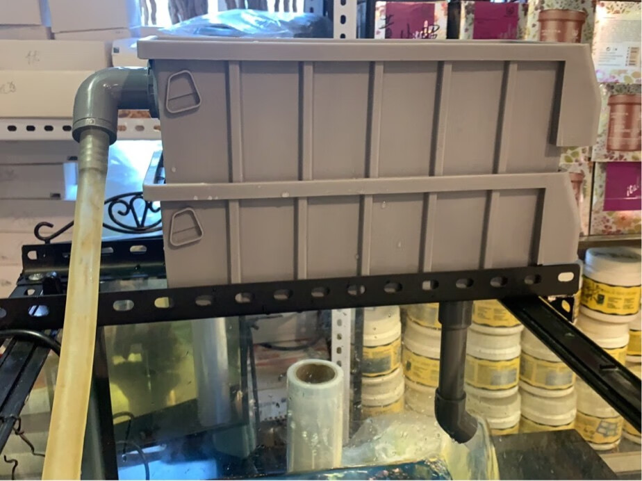 周转箱过滤盒 鱼缸上滤 送托架过滤 免换水过滤器 50厘米两层套餐