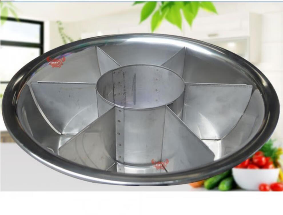 麻辣烫锅商用 专用锅煮菜锅串串锅摆摊关东煮锅煤气格子盆九宫格锅 外