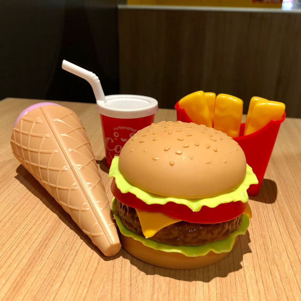 儿童汉堡套餐玩具 仿真汉堡薯条可乐组合儿童玩具套装西餐快餐过家家