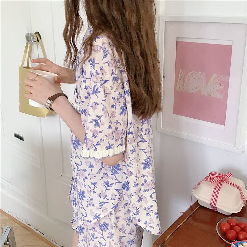 女生睡衣夏季少女式居家服薄款学生家居服夏天凉快女装可外穿网红套装