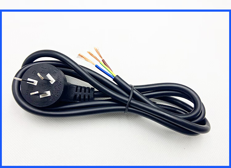 水木风三3芯电源线插头带线国标大功率10a/16a单头裸尾0.75/1.5/2.