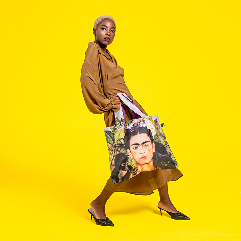 德国loqi艺术购物袋轻便单肩环保袋大容量名画可折叠弗洛拉自画像