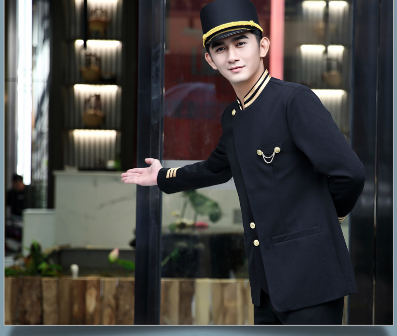 礼宾服酒店门童迎宾服装接待工作服秋冬装会所宾馆泊车员男制服套装
