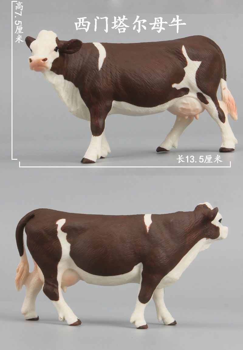 仿真动物模型摆件小牛牛崽奶牛小黄牛科教儿童动物玩具德克萨斯长角