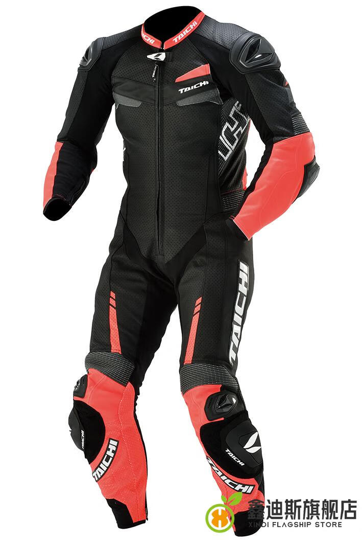 日本taichi摩托车赛车服打孔透气连体皮衣机车竞技赛道男女骑行服 nxl