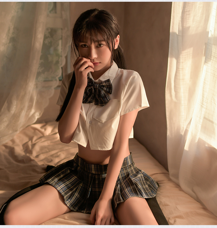 超短裙学生jk夏季女生校园水手服制服学院少女jk短裙套装制服 树莓