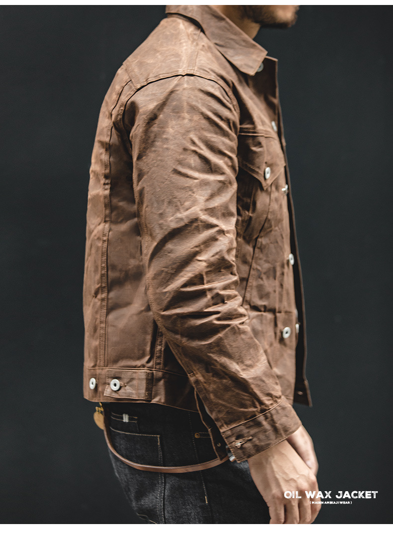 jeep吉普特价捡漏工装美式复古着黄石帆布油蜡夹克阿美咔叽修身型男