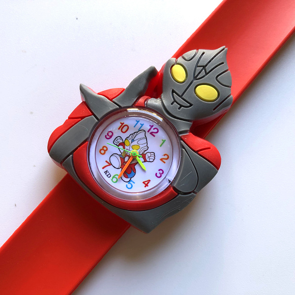 2021新款奥特曼卡通拍拍表啪啪圈男孩咸蛋超人儿童玩具电子手表深蓝色