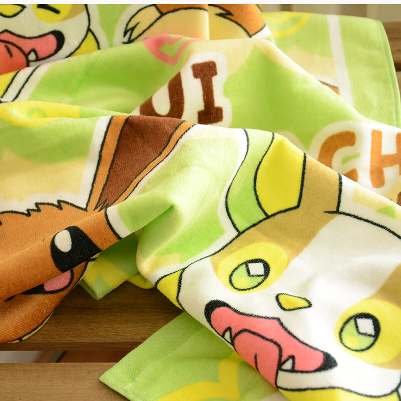 宝可梦浴巾 皮卡丘宝可梦可爱小浴巾卡通120*60cm吸水柔软家用男女大