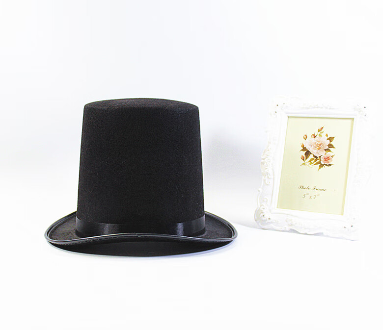 黑色礼帽魔术师帽子20高林肯帽加大爵士帽高礼帽平顶帽法国高帽春秋