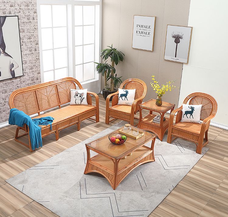 捷陆龙老式经典藤木全藤沙发单三人藤椅沙发办公室仿复古藤编沙发组合