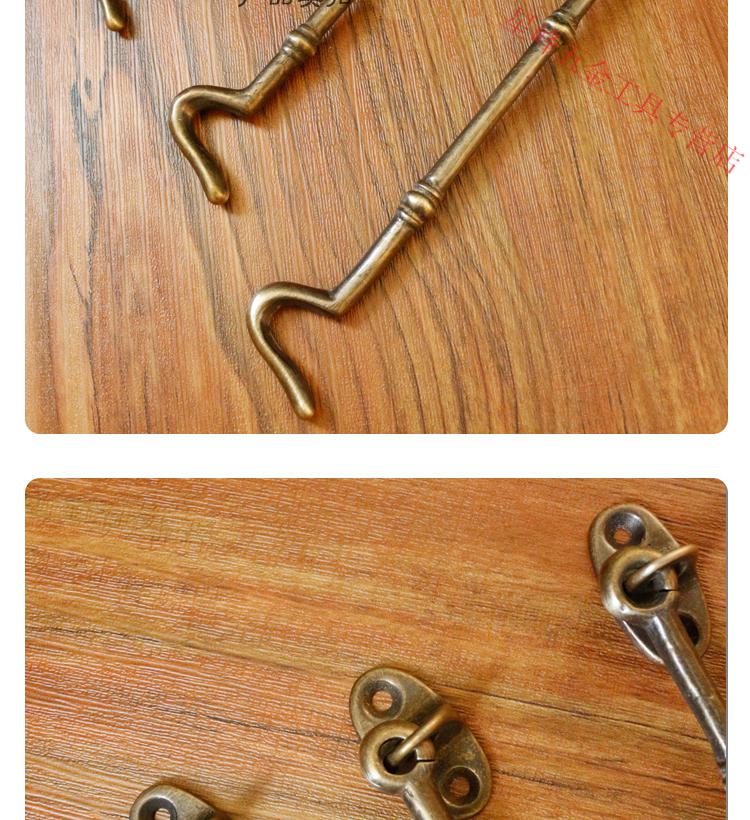 纯铜仿古铜风钩门窗钩门勾风勾老式窗户凤钩推拉搭扣防风支撑225cm铜