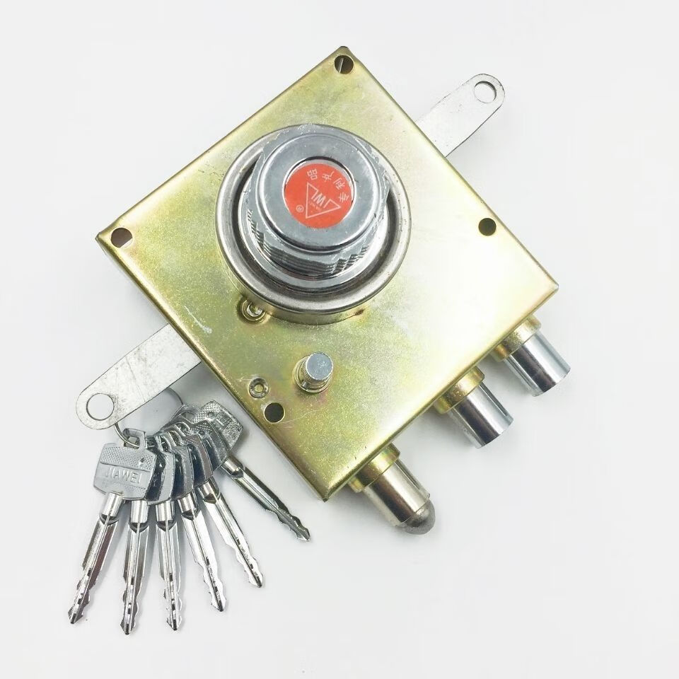 防盗门锁芯老式自动碰锁防盗门锁牛头锁十字锁芯 步阳自动锁【图片