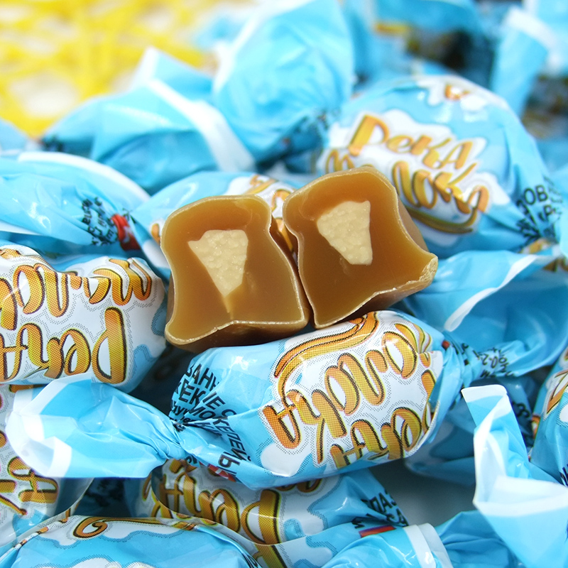 俄罗斯糖果太妃糖kdv牛奶夹心软糖散装糖果零食喜糖500g