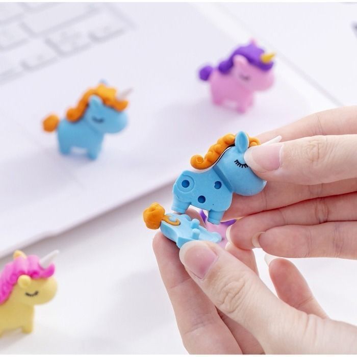 渡川舟文创小马宝莉橡皮擦文具可爱超萌日系卡通独角兽学生创意文具