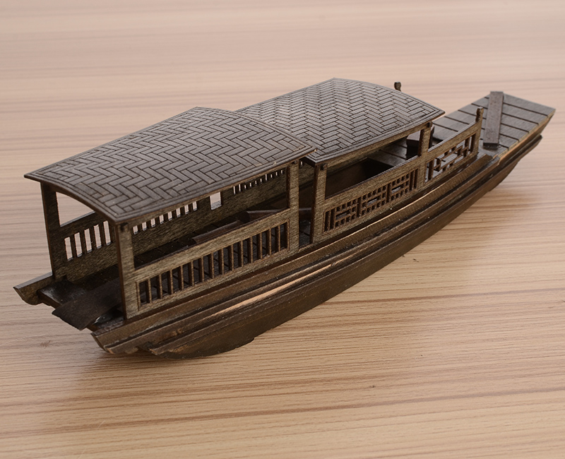 中式实木质乌篷船一帆风顺手工艺品帆船模型摆件客厅摆设生日礼物大号