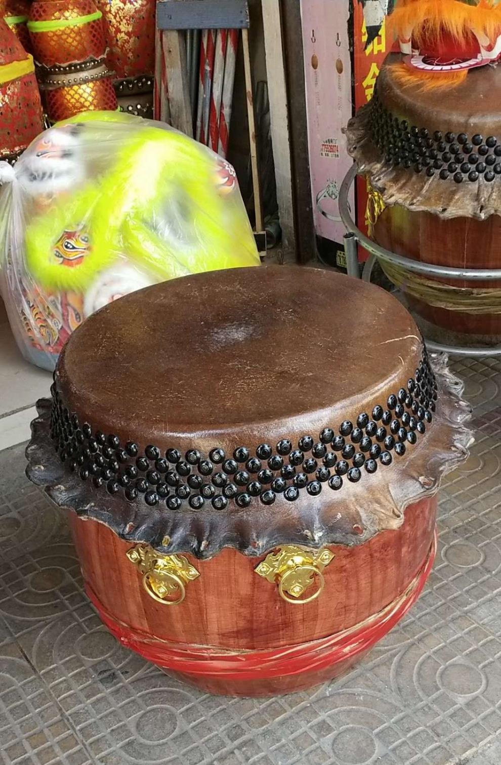 悦宝灵醒狮鼓舞狮鼓水牛皮鼓锣鼓大鼓龙舟鼓佛山舞龙鼓堂鼓两排钉10寸