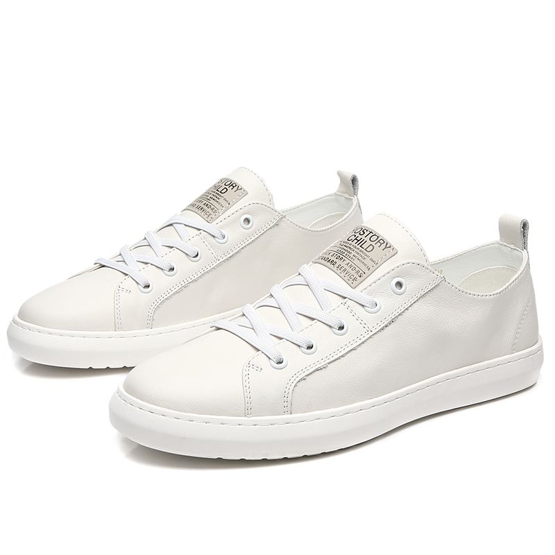 公社新款夏季透气男鞋小白鞋男休闲鞋百搭板鞋超软欧洲站鞋子纯白色37