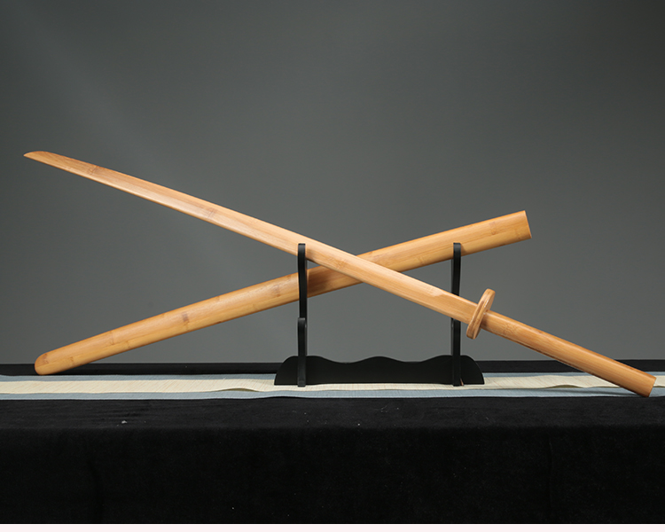 带鞘全竹刀剑道实木质刀表演武术训练习道具刃14米倭大长刀乳白色60