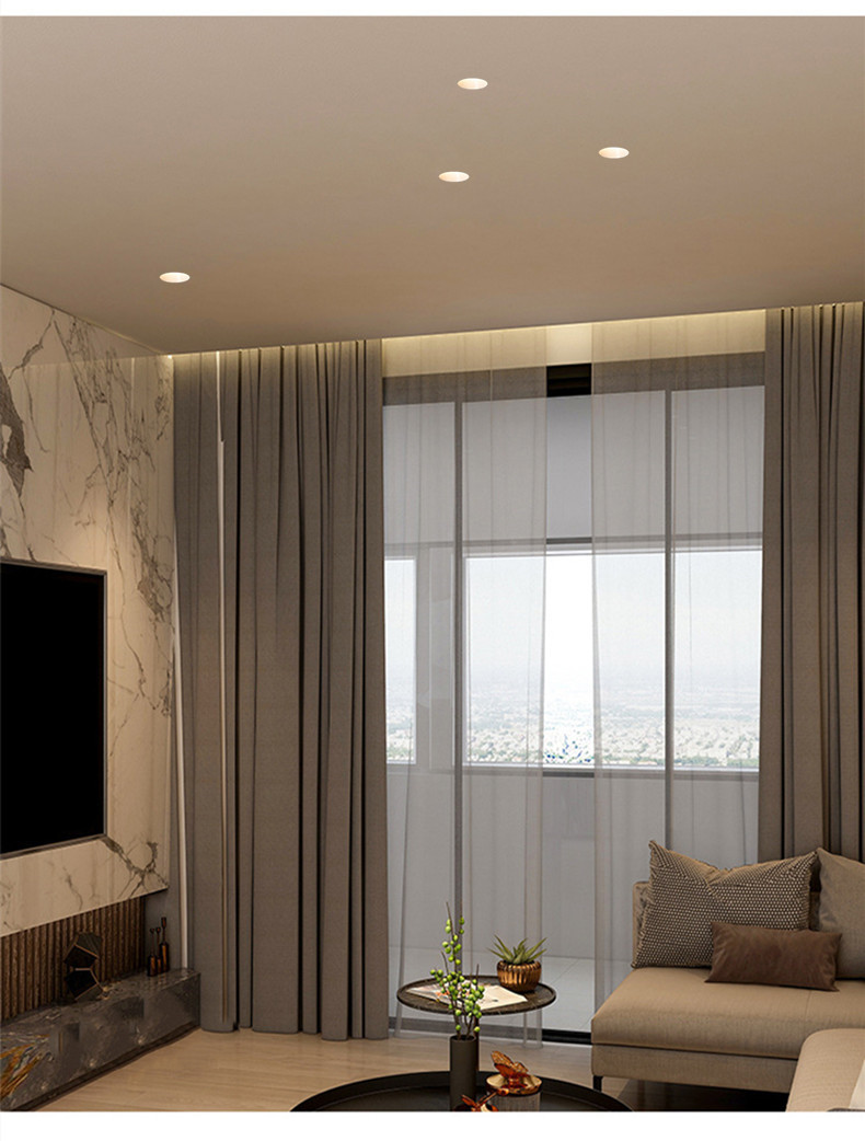 智能无边框防眩射灯嵌入式预埋洗墙灯越想天无主灯飞利浦隐形筒灯 4瓦