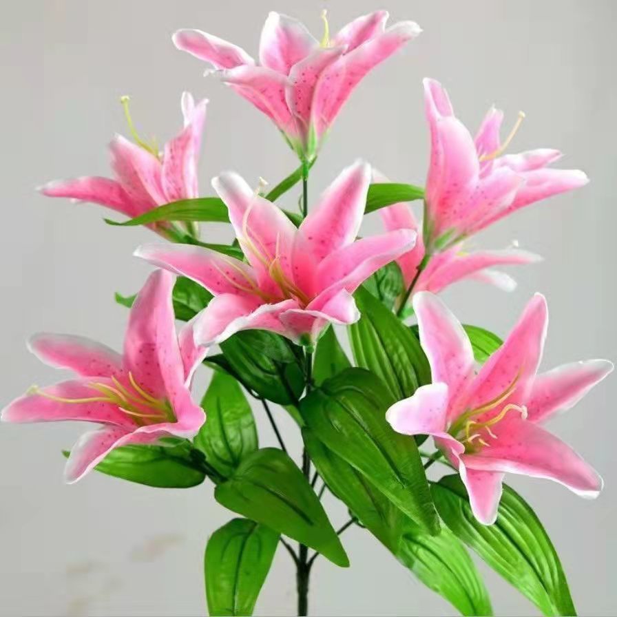 【精选现发】批发仿真花上档次新鲜蝴蝶假花百合房间主卧室康乃馨何花