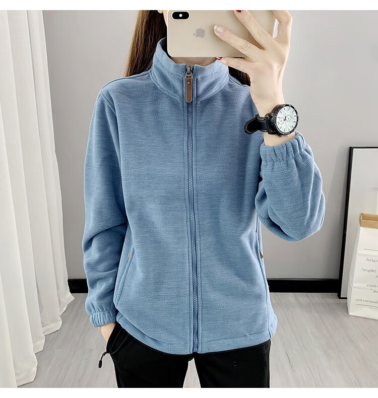 豹迹baojee户外抓绒衣女新款立领保暖摇粒绒外套休闲运动加厚登山服