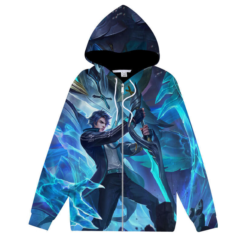 桢译王者荣耀衣服男秋冬款王者衣服长袖荣耀拉链卫衣男装外套中小学生